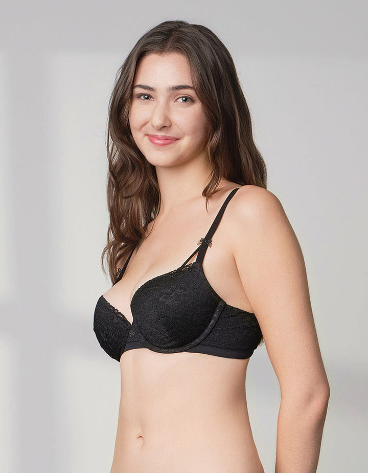 STYLIST Soft Touch Balconette Light Push Up Lace Bra Bra Her own words Black 70B 