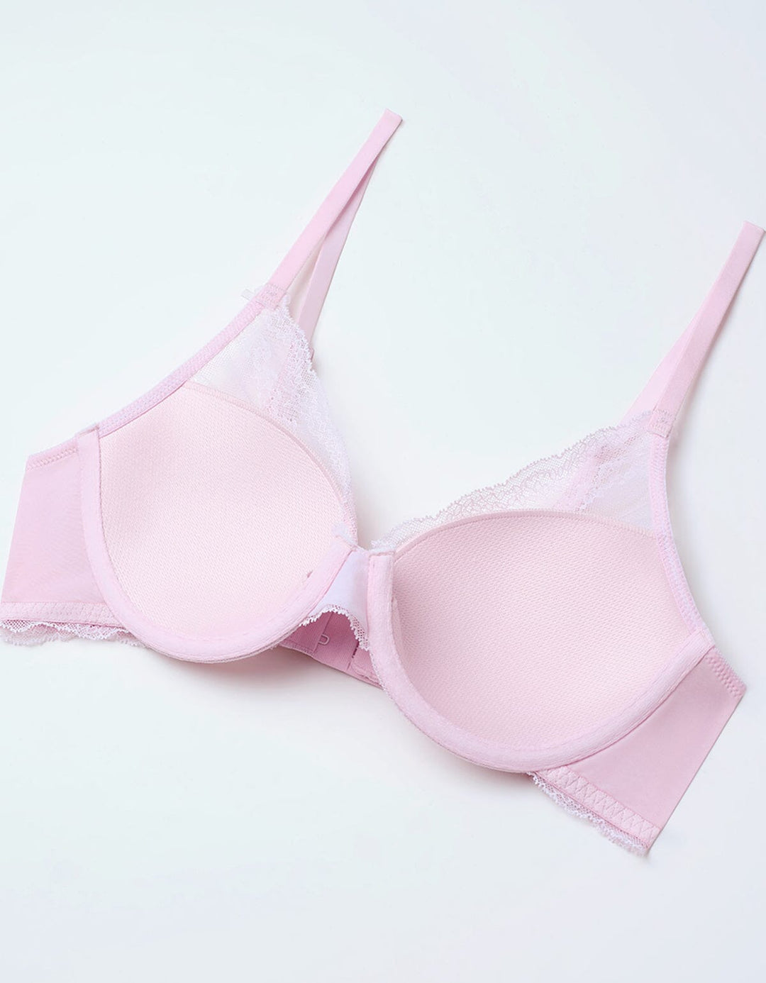 AIRY Ultra Light Deep V Lightly Lined Lace Bra Bra Her own words Bubble Pink x Light Bubble Pink 70D 