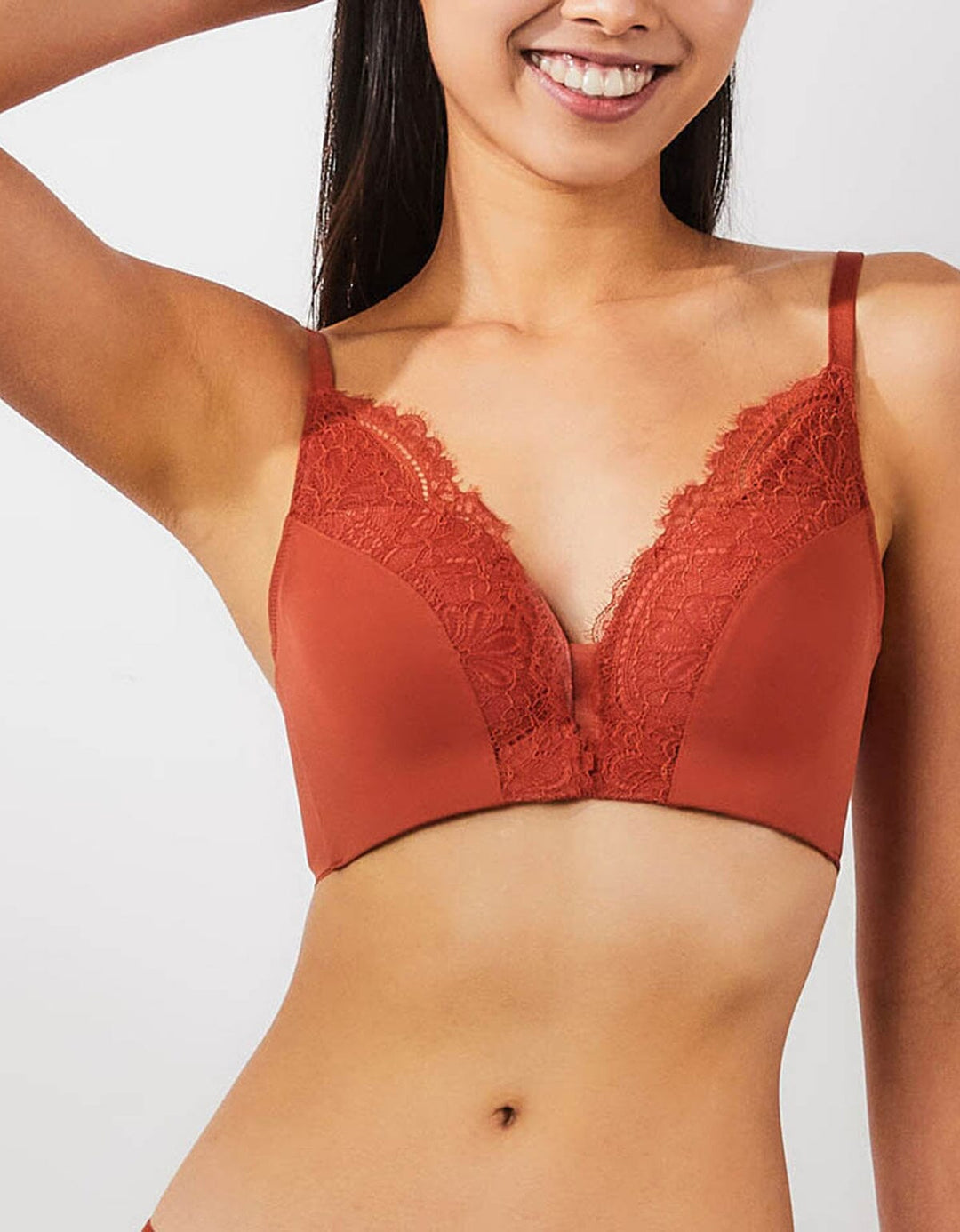 SOLUTION Max Free W-Shape Support Non Wired Lace Bra Bra Her own words Picante 70B 