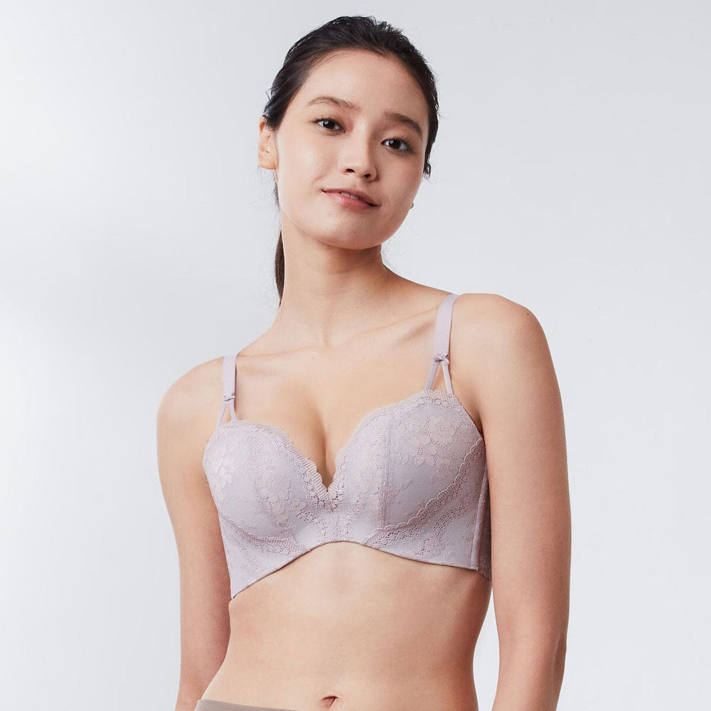 Sustainable REherbafoam??? W-Shape support Butterfly Push Up Lace Bra Bra Her Own Words 