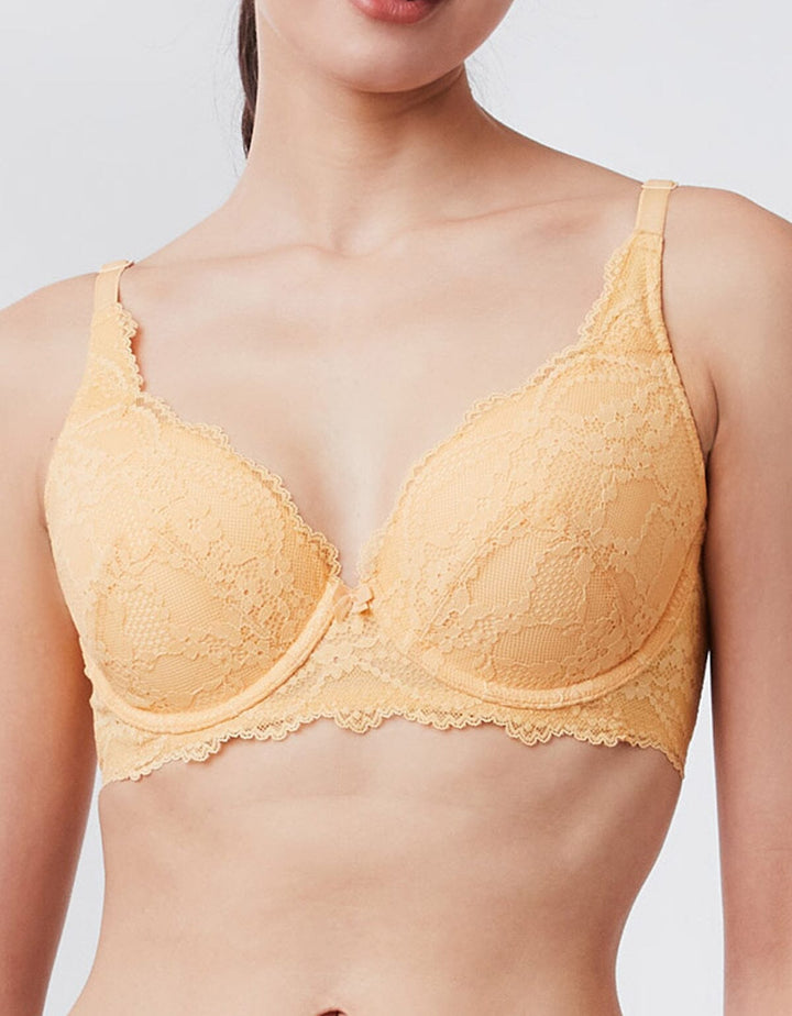 SUSTAINABLE REherbafoam™ Soft Touch Full Coverage Lightly Lined Lace Bra Bra Her own words Sunburst 75C 