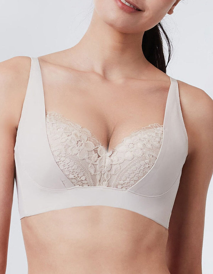 SOLUTION Plus W-Shape Support REsiltech™ Wing Non Wired Lace Bra Bra Her own words 
