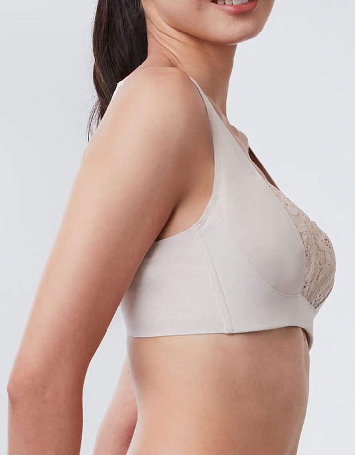 SOLUTION Plus W-Shape Support REsiltech™ Wing Non Wired Lace Bra Bra Her own words 