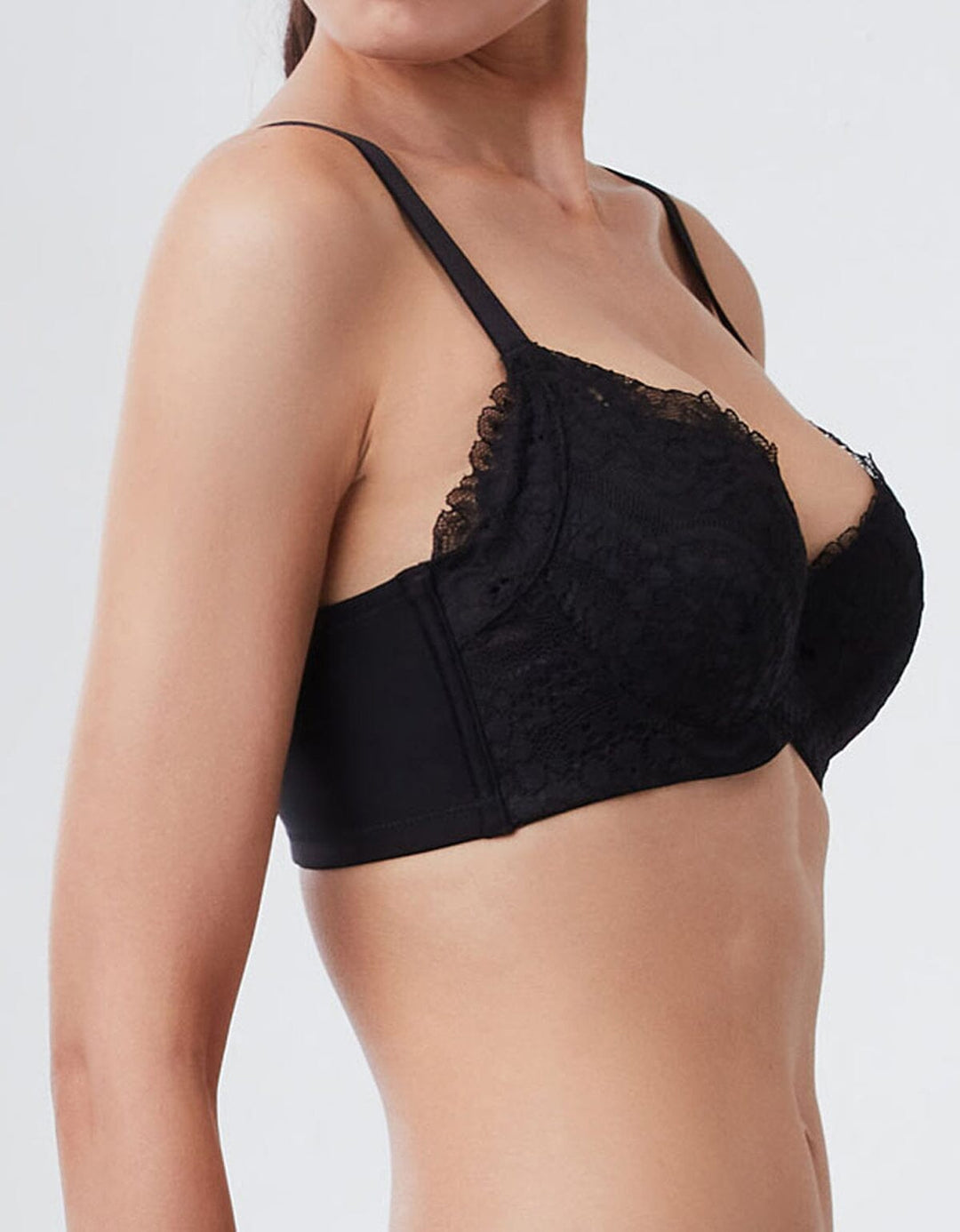 SOLUTION Butterfly Push Up Lace Bra Bra Her own words Black 70B 