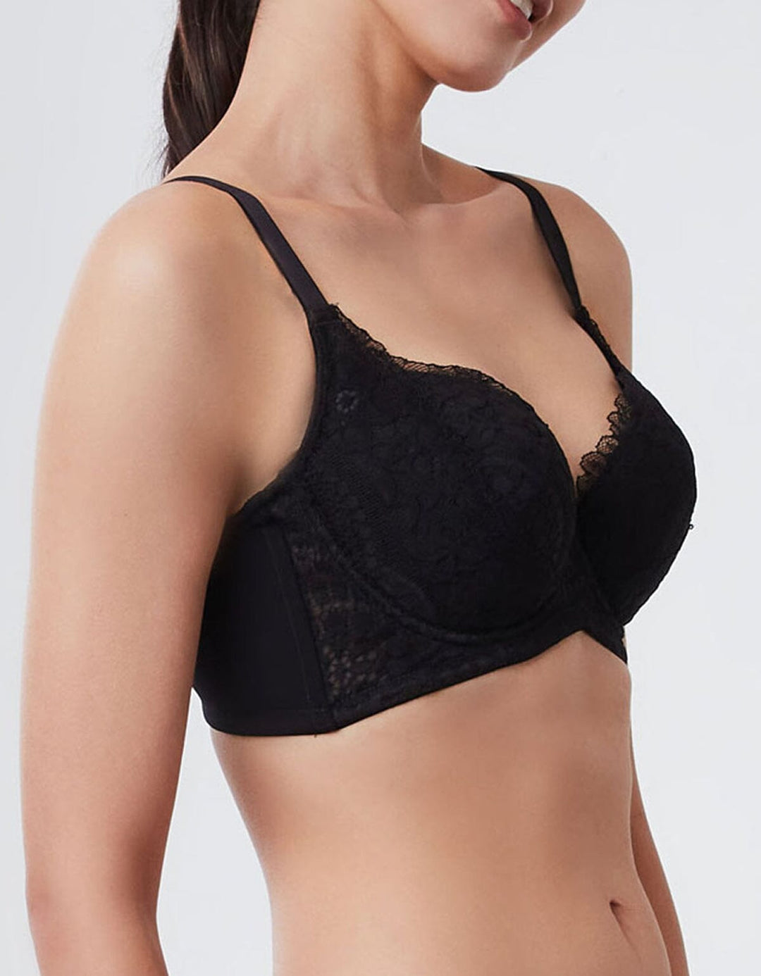 SOLUTION Butterfly Lightly Lined Lace Bra Bra Her own words Black 75D 