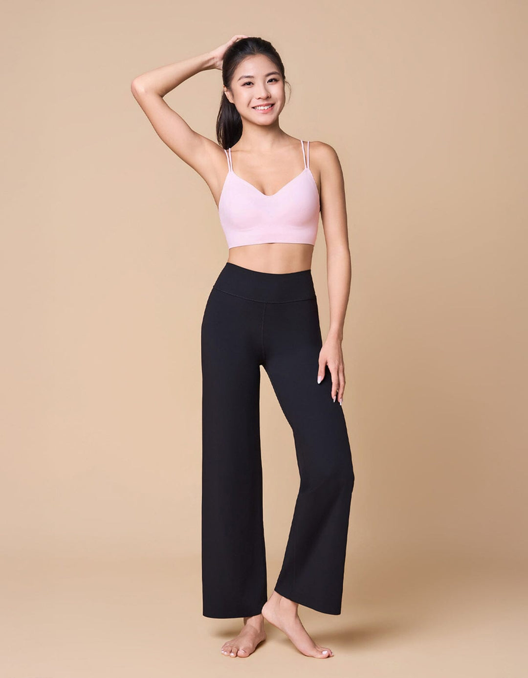 HOW-EFFORTLESS Mid Waist Straightleg Pants Leggings Her own words SPORTS 