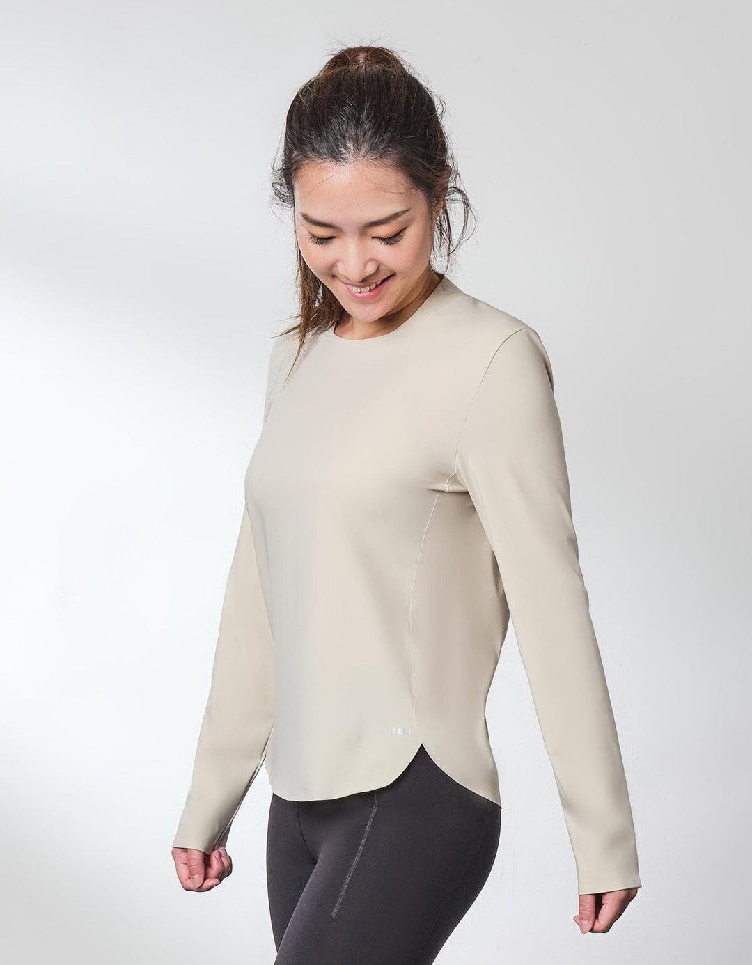 UV Protection Cool Touch Long Sleeve Top Tops Her own words SPORTS Wood Ash x Agate Gray S 