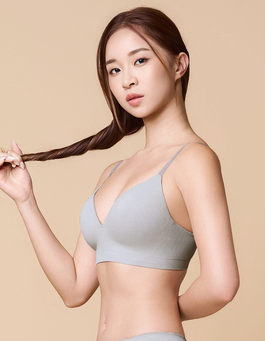 INVISIBLE Knit Rib Soft Touch Non Wired Bra Bra Her own words New Fossil 70A 