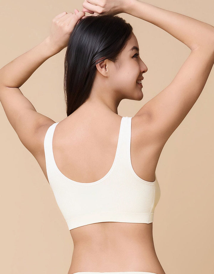 INVISIBLE Seamless Knit Rib Light Push Up Non-Wired Bra Bra Her own words 