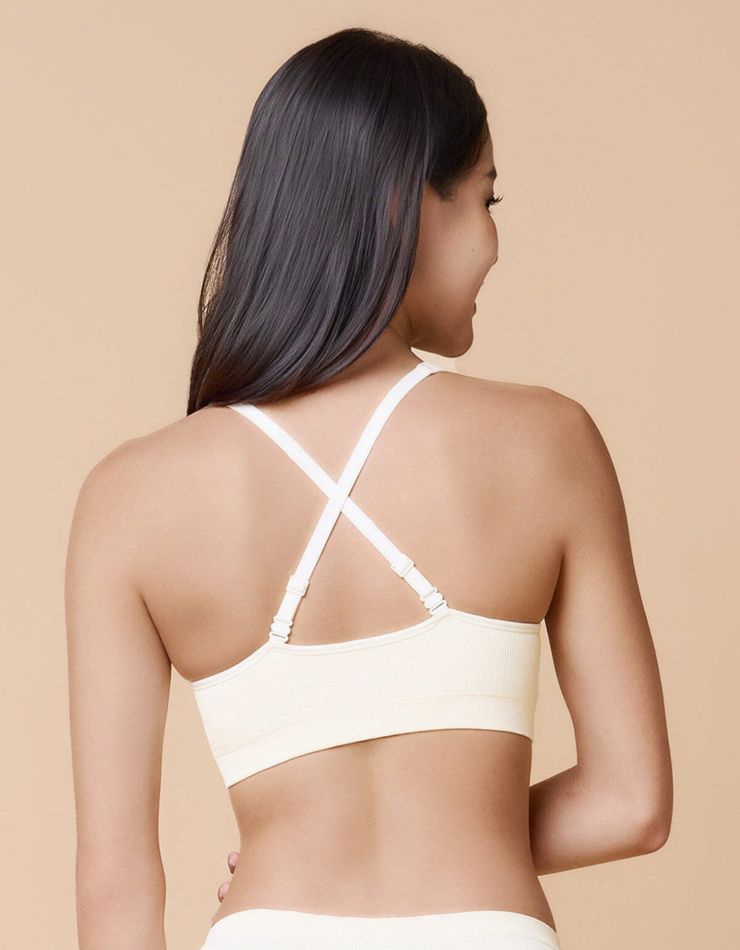 INVISIBLE Seamless Knit Rib Deep V Non-Wired Bra Bra Her own words 