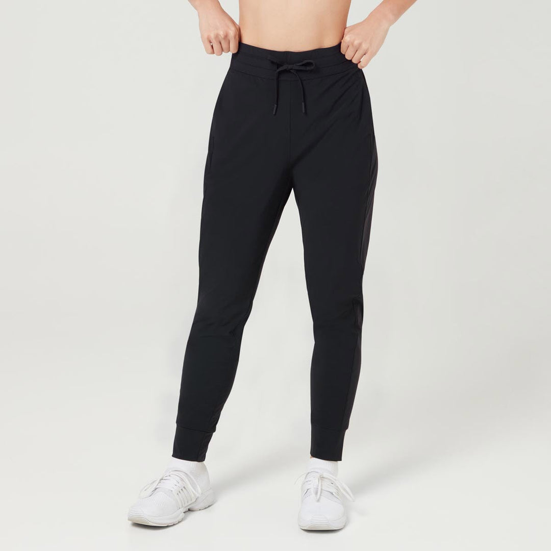 HOW-AIRY Mid Waist Ultra-breathable Cool Touch Quick Dry Full Length Jogger Jogger Her own words SPORTS Black XS 