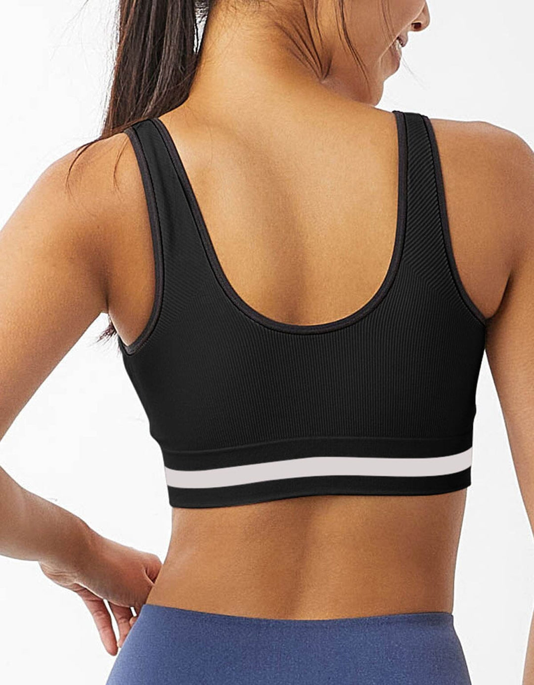 REextraSkin™ Medium Impact Knit Zip Front Sports Bra Sports Bra Her own words SPORTS Black 70B 