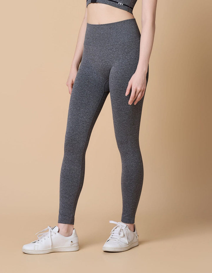 Knit High Waist Cropped Petite Sports Leggings Leggings Her own words SPORTS Black Heather S 