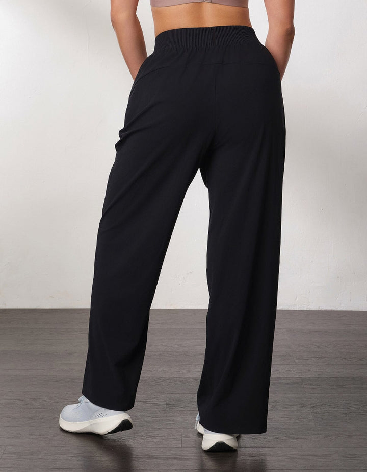 HOW- STAYDRY High-Waist Cool Touch Straight Leg Full Length Pants Pants Her own words SPORTS Black XS 