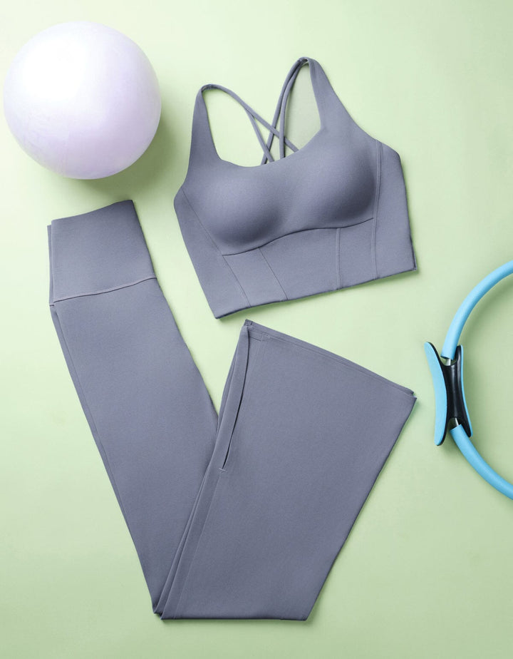 HOW-EFFORTLESS High Waist Full Length Kick Flare Leggings Flare Her own words SPORTS 