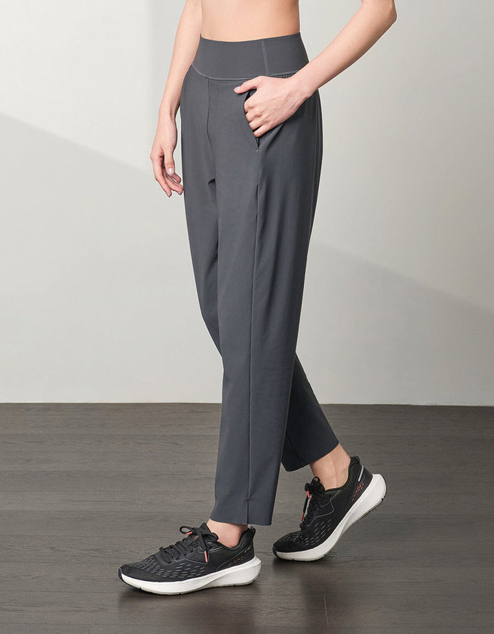 HOW-STAYDRY Medium Waist UV Protection Cool Touch Ankle Jogger Leggings Her own words SPORTS Magnet Grey S 