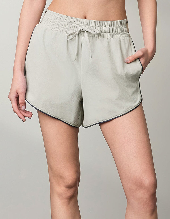 WOVEN Contrast Color Waistband Mid Waist Shorts Shorts Her own words SPORTS 