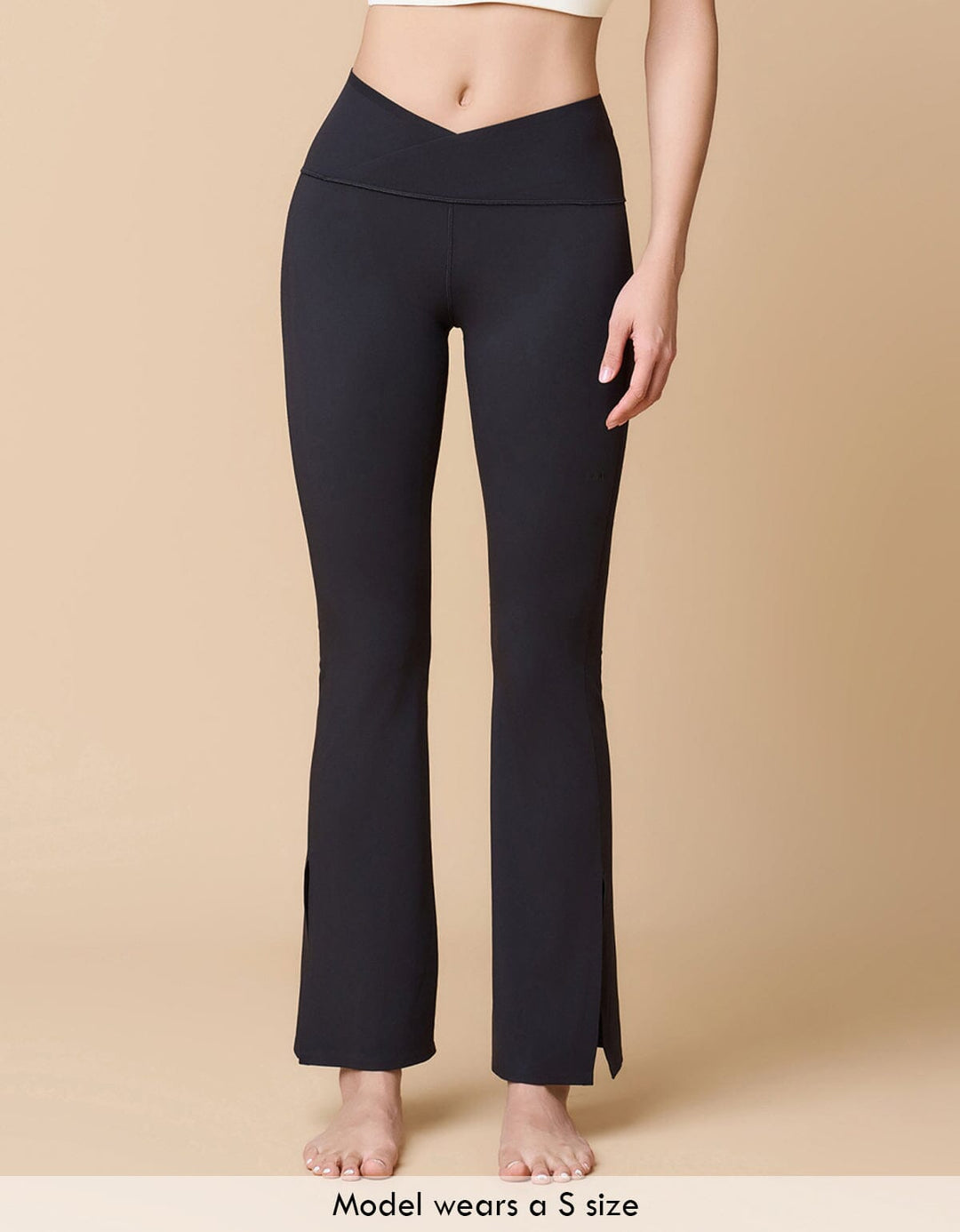 HOW-EFFORTLESS Mid Waist Kick Flare Full Length Leggings Leggings Her own words SPORTS 