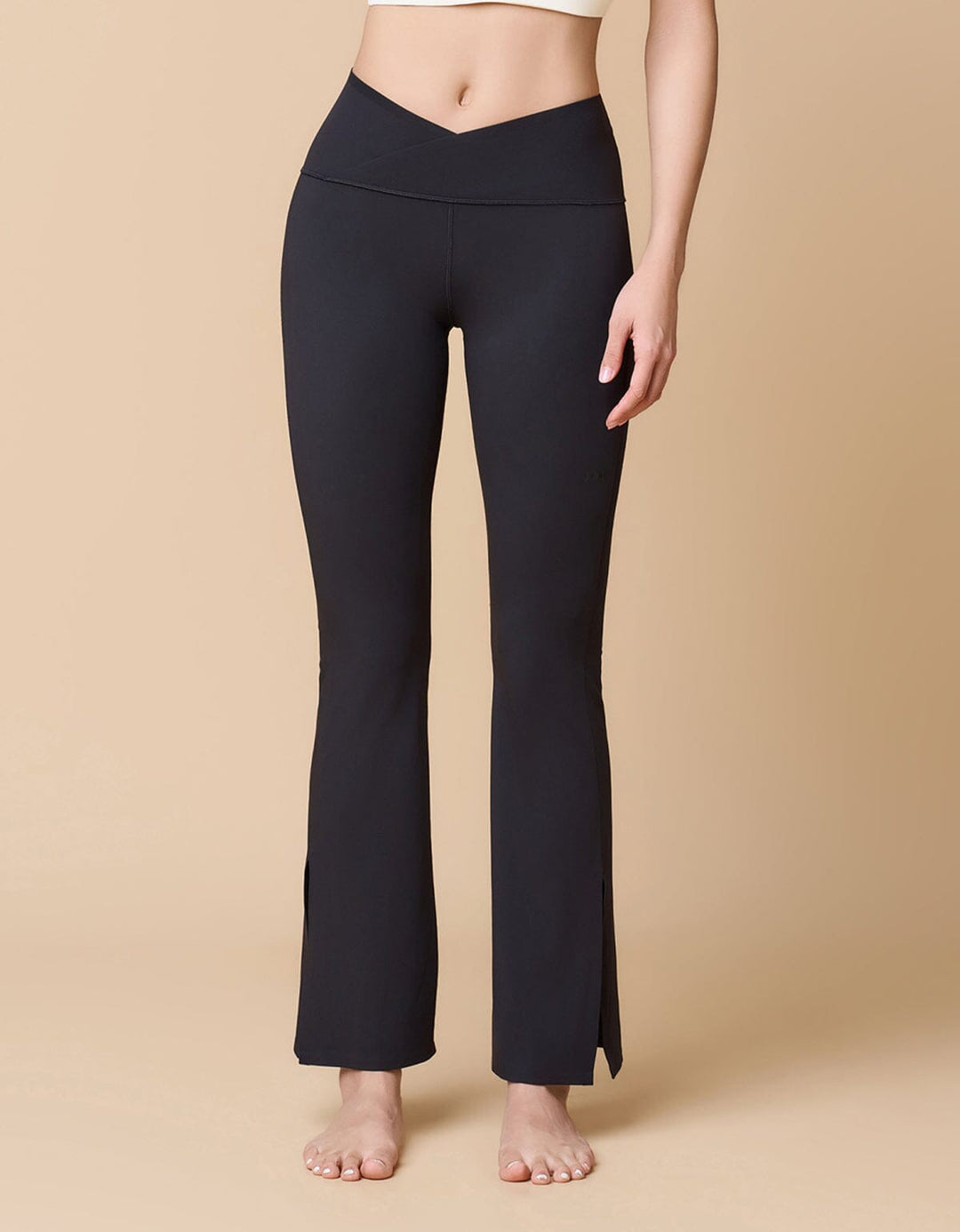 HOW-EFFORTLESS Mid Waist Kick Flare Full Length Leggings Leggings Her own words SPORTS 