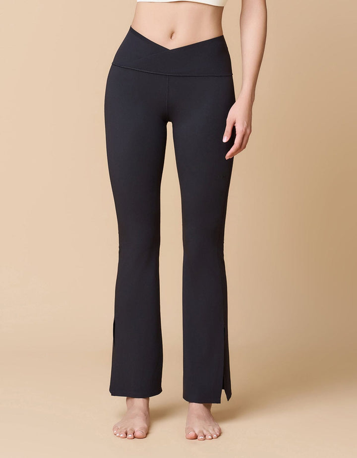 HOW-EFFORTLESS Mid Waist Kick Flare Full Length Leggings Leggings Her own words SPORTS 