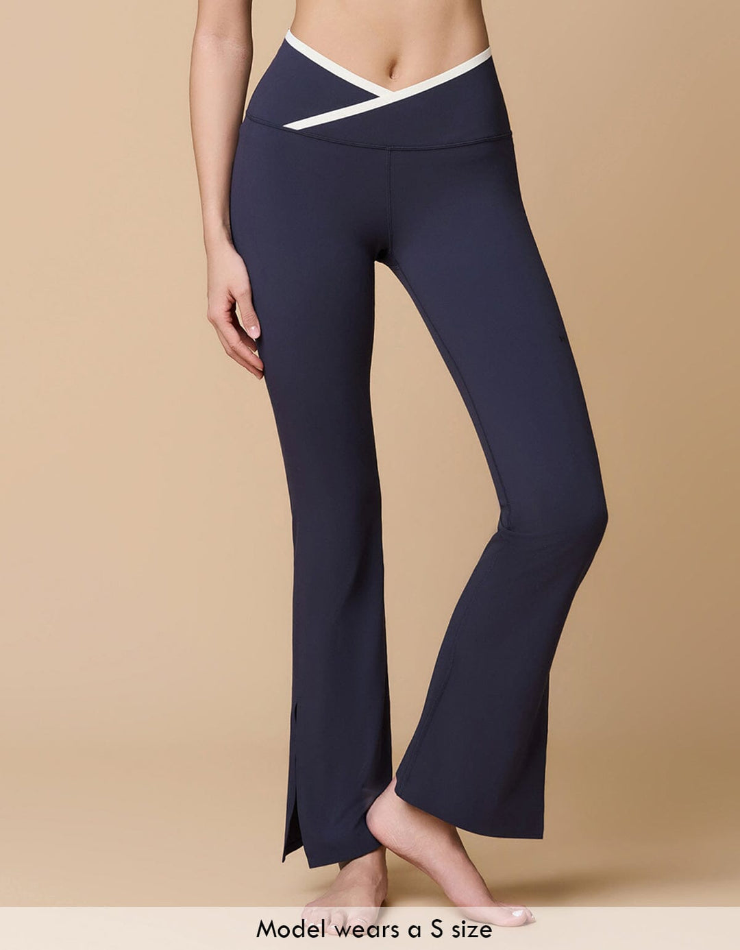 HOW-EFFORTLESS Mid Waist Kick Flare Full Length Leggings Leggings Her own words SPORTS 