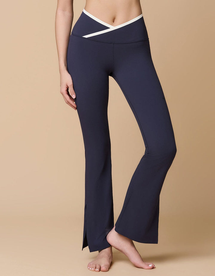 HOW-EFFORTLESS Mid Waist Kick Flare Full Length Leggings Leggings Her own words SPORTS 
