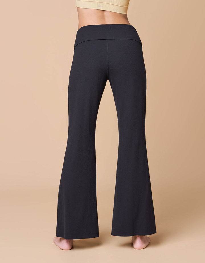 Ribbed Foldover Waist Kick Flare Full Length Leggings Flare Her own words SPORTS 