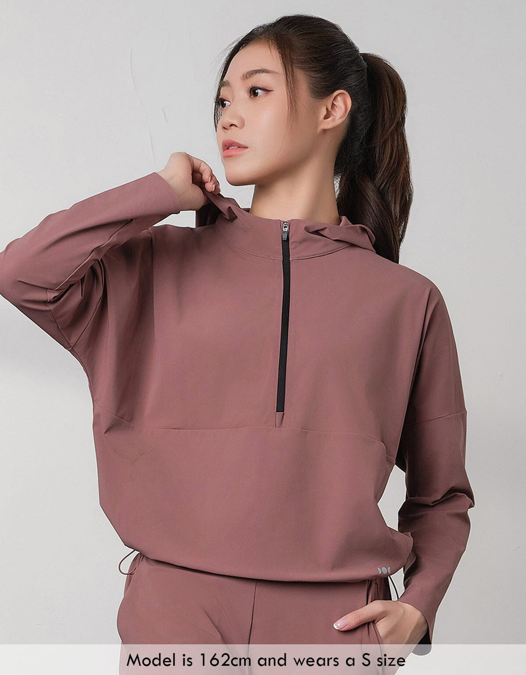 HOW-STAYDRY Half Zip Hoodie Long Sleeve Her own words SPORTS 