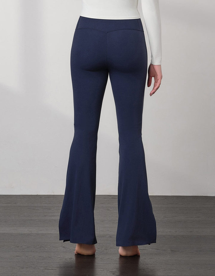 HOW-EFFORTLESS High Waist Kick Flare Full Length Sports Leggings Flare Her own words SPORTS 