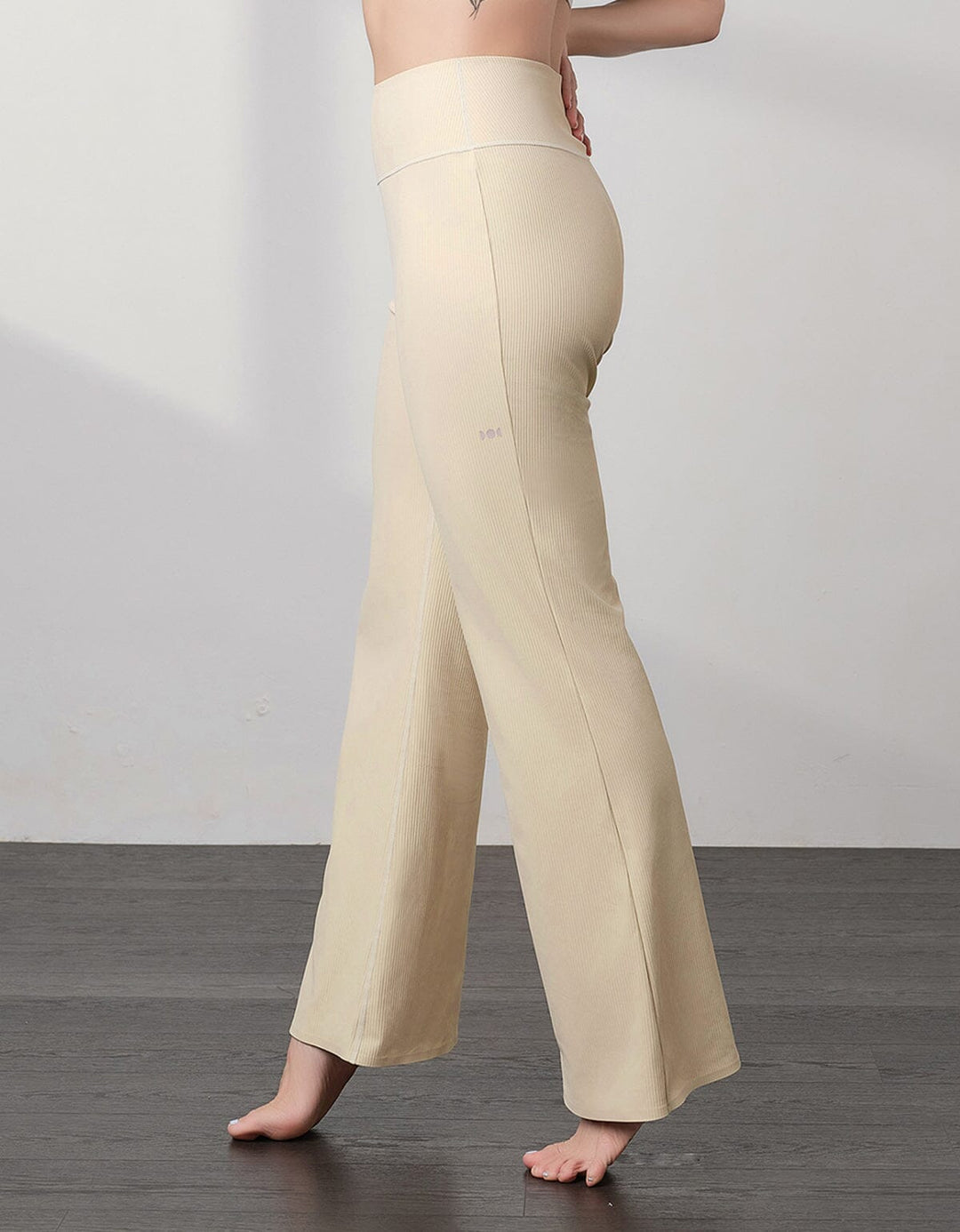 HOW-EFFORTLESS Ribbed High Waist Flare Leg Full Length Flare Her own words SPORTS 