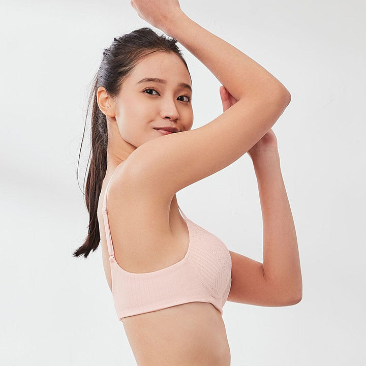 Supima® Cotton W-Shape support Non wired Push Up Bra Bra Her Own Words Crystal Pink 70A 