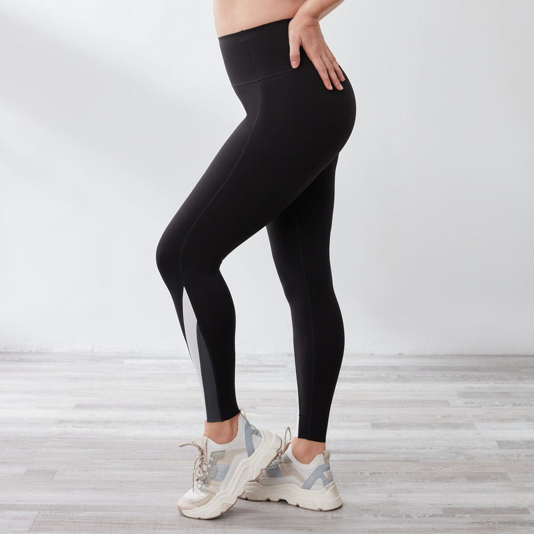 Super High-Waist Hold UV Protection Contrast Full Length Sports Leggings Leggings Her own words SPORTS Black x Dark Rock S 